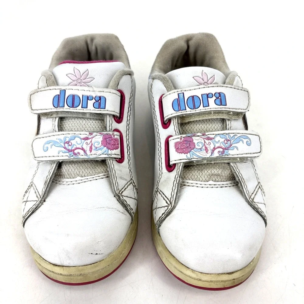 Y2K 2008 Nickelodeon Jr Dora The Explorer White Pink Tennis Shoes Size 11 Girls‎